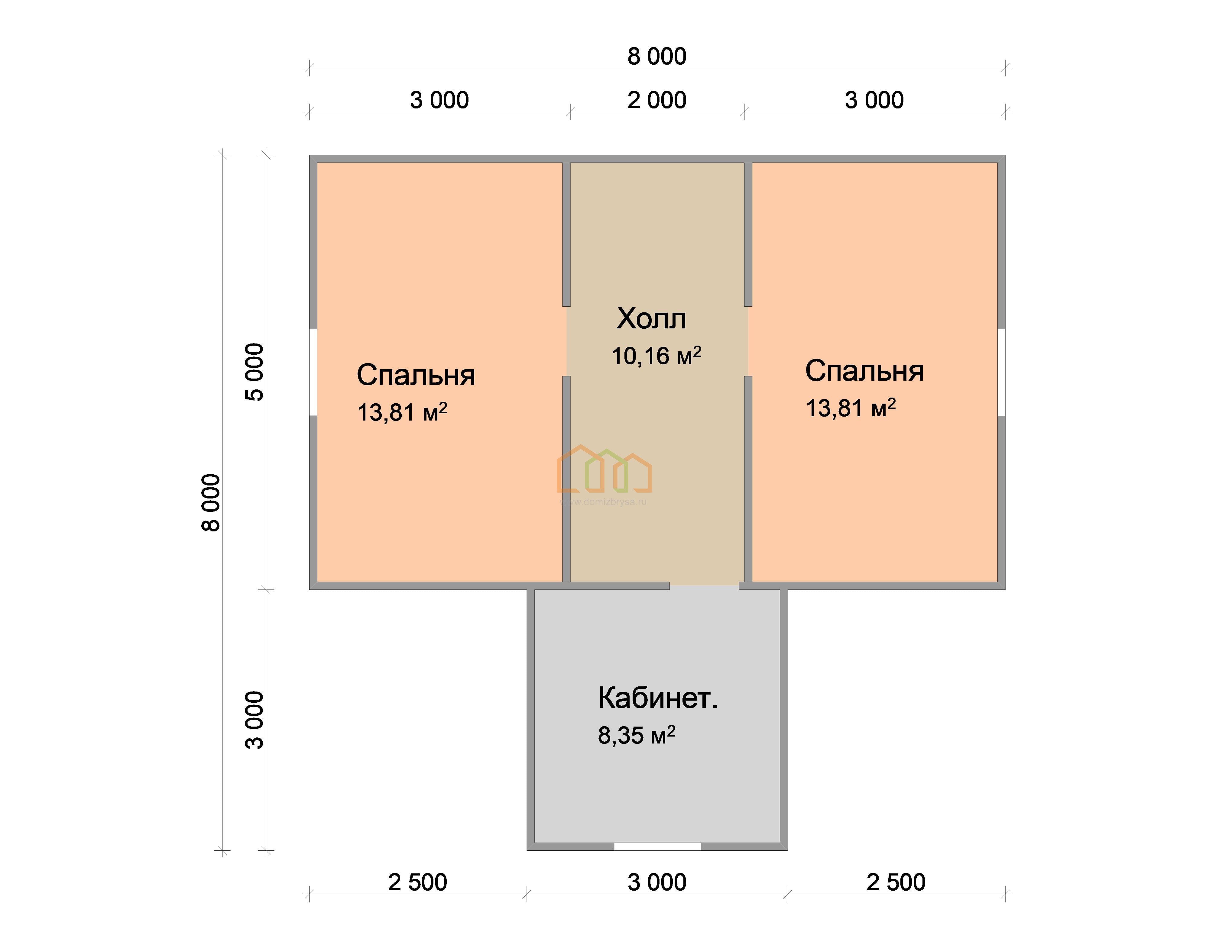 Каркасный дом без отделки 8х9 с мансардой - цена 998000 руб в Лесной Поляне.  Площадь: 113 м² с террасой